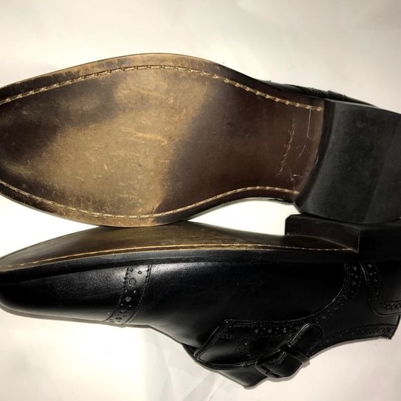 Nunn Bush Black Loafers Cross Buckle Cap Toe Sz10W - Picture 7 of 8